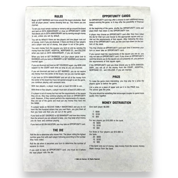 VERY RARE 1980s-90s: Married? "The Game Of Marriage and Money" Board Game NOS - Picture 16 of 16